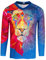Radtrikot Jungen Kinder T-Shirt Langarm Mädchen Mountain Bike Cycling Jersey Off-Road Downhill Motorrad Fahrrad Kleidung Lion Blue Red Size YXS