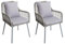Mendler Set de 2 chaises de Jardin HWC-O12, Coussin d'assise/de Dossier Outdoor Aluminium Corde tressée - Gris, Housse Grise