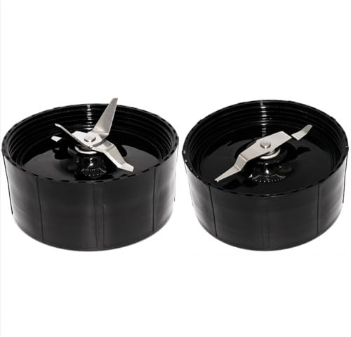 Rynplex 2PACK Replacement Cross and Flat Blades Compatible with, for Magic Bullet, 250W MB1001 Blenders(1 Crossblade+1 flat blade) Juicer Blender Blade