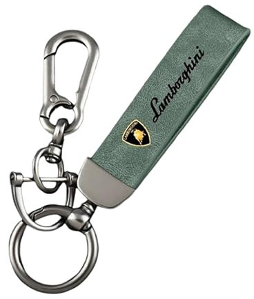 Porte-clés de Voiture pour Lamborghini Aventador LP 700-4 Roadster 2013-2017, Porte-clés de Voiture en Cuir, Porte Clés, avec Boucle Anti Perte en D, Accessoire Voiture,Green