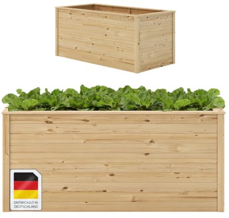STEELSØN Theemin Hochbeet Lärchenholz 180x90x80 cm, Pflanzkübel aus Holz wetterfest für Garten und Draußen, rechteckig, Kräuterbeet für Außenbereich, Holzhochbeet zum Bepflanzen von Gemüse & Kräutern