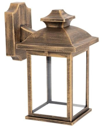 Außenleuchte – Wandleuchten aus Polycarbonat mit altem Gold-Design, IP44, Maße 31 x 17 x 22,3 cm, ideal für den Außenbereich