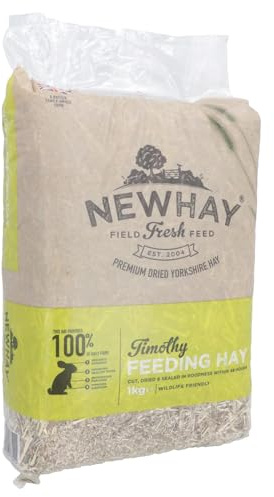 Natural Timothy Hay 1kg Healthy, High Fibre Bedding & Feed for Small Animals