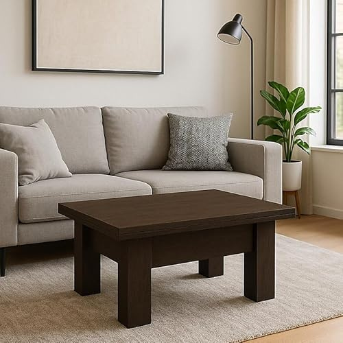 Agritrade AK Modern Coffee Table ERYK Extendable 100 to 200 cm ABS Veneer - Dark Ash