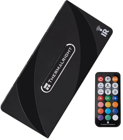 Thermalright ARGB and Fan HUB X8 IR Black ARGB/PWM Fan Hub Controller | Light Remote Control,Hub Support 8 Groups of CPU Fans,Power Supply Interface and Lighting Interface,SATA Cable not Included