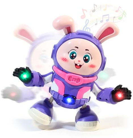 Musikalisches Osterhasen-Spielzeug für Babys, tanzendes Krabbelspielzeug, beleuchtetes Kleinkindspielzeug, Geburtstag, Ostergeschenke mit dynamischer Musik und coolen Lichtern, Beine bewegen sich