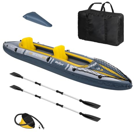 Rebel Electro Kajak Aufgeblasen Doppelbett Ponton Aufblasbare Touristen 350x78 Paddel Pumpe Tasche RBA-4516
