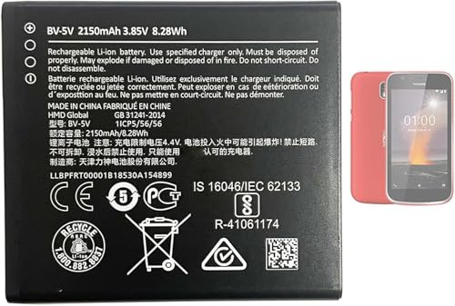 ZAMLINK Replacement Battery BV-5V Compatible with No-kia 1 TA-1047 TA-1060 TA-1056 TA-1079 TA-1066 Mobile Phone Smartphone Telephone
