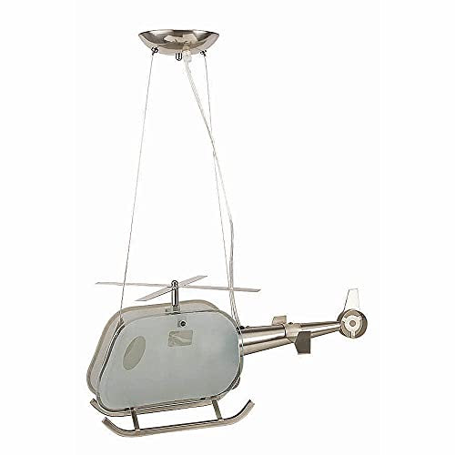 Dapo Designer Glas-Pendelleuchte Motiv HELIKOPTER Metall + Glas, E27 1x 60 W max. (Leuchtmittel nicht im Lieferumfang) Hängeleuchte, Deckenlampe