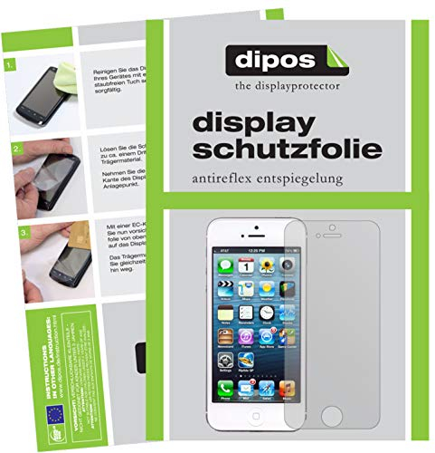 dipos I 4X Schutzfolie matt kompatibel mit Apple iPhone SE 5 5S Folie Displayschutzfolie (2X Vorder- & 2X Rückseite)