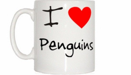 TeeTreeDesigns I Love Heart Penguins Mug