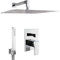 PaulGurkes Dusch Komplett Set Unterputz Duschsystem 40cm eckig Luxusdusche Tropendusche Regendusche Kopfbrause Regenbrause Überkopfbrause Duschtempel Komfortdusche