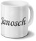 printplanet Tasse mit Namen Janosch - Motiv Chrom-Schriftzug - Namenstasse, Kaffeebecher, Mug, Becher, Kaffeetasse - Farbe Weiß