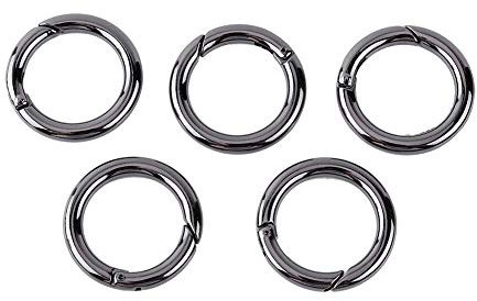 Karabiner Rund Schwarz,EDC Ring Schnalle Karabiner 10Pcs Zink Legierung Runde Karabiner Frühling Snap Clips Haken Schlüsselbund Schlüsselbund Schnalle