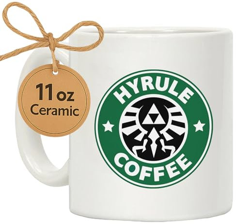 LookHUMAN The Legend of Zelda - Taza de café grande, bonita taza de café para hombres y mujeres, tazas de café de cerámica con temática de videojuegos de doble cara, aptas para lavavajillas y