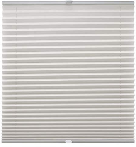 Plissee auf Maß für alle Fenster Montage Glasleiste Blickdicht mit Spannschuh Sonnenschutzrollo Vanille Breite: 51-60 cm, Höhe: 201-250 cm