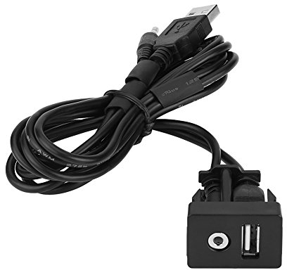 Keenso Auto USB Steckdose und AUX Audio Kabel, Auto Armaturenbrett 3,5mm USB-Anschluss AUX Jack-Verlängerungskabel