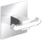 WENKO Turbo-Loc® Edelstahl Wandhaken Duo Quadro - Befestigen ohne bohren, Edelstahl rostfrei, 6.5 x 6.5 x 3.5 cm, Chrom