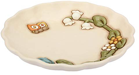 THUN - Centrotavola Decorato con Fiori e Farfalla - Accessori e Decorazioni Casa - Linea Country - Ceramica - Ø 30,4 cm
