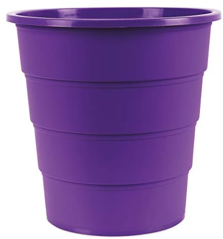 Office Products Modelo 19054621-04 - Papelera de plástico (16 L, redonda, para oficina, cocina, 1 unidad), color morado