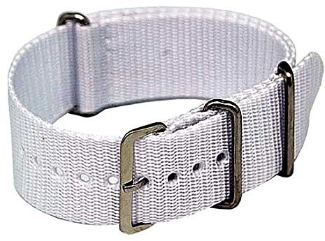 Uhrenhuette Uhrenarmband Durchzugsband Nylon weiß 22mm NATO Strap 4796