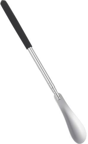 Hemoton Chausse-Pied RéTractable En Acier Inoxydable Avec PoignéE RéGlable,Chausse-Pied Long Manche,Pour Bottes Et Chaussures,Facile à Utiliser,Excellente Aide Pour Mettre Les Chaussures