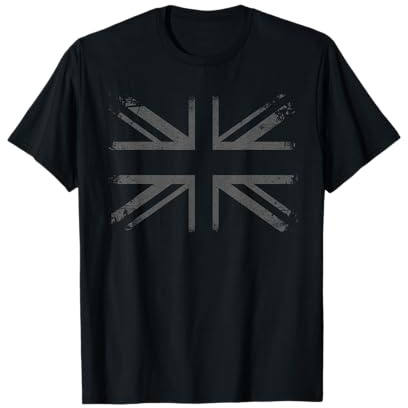 Retro Black Union Jack Vintage British Flag Great Britain UK T-Shirt