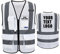 4XL 5XL warnweste weiß Farben Personalisierte bedruckbare Warnweste aufdruck mit Text oder mehrfarbigem Logo und Mehreren Taschen, Warnschutz Arbeitsweste Sicherheitsweste mit bedruckbare