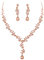 Clearine Matrimonio Sposa Foglia Goccia Cristalli Collana Orecchini Set Gioielli Filigrana Champagne Colore Rosa Oro-Fondo