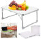 Faltbarer Laptop-Tisch, Tablet, mobiles Sofa, TV, Abendessen, Bett, Knietablett, tragbarer Frühstücksschreibtisch, Ständer, klappbarer Computertisch, keine Montage, Weiß, 60 x 40 x 26 cm
