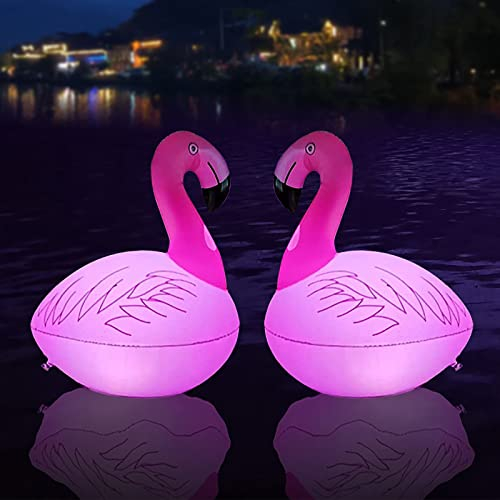 Luz Solar Para Piscinas,Luces Flotantes De Flamenco Para Piscina,LED Exterior Solar IP68 Impermeable Luces Solares Para Piscina,Luces Solares Inflables Para Exteriores,Luz Flotante Piscina (2 Piezas)