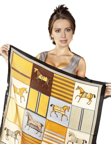 LA FERANI Seidentuch Halstuch Bandana kurz 70x70cm Klassik Sommer Tuch Seide Urlaub Reise für formelle Anlässe Damen Business Style Geschenk für Sie (N281)