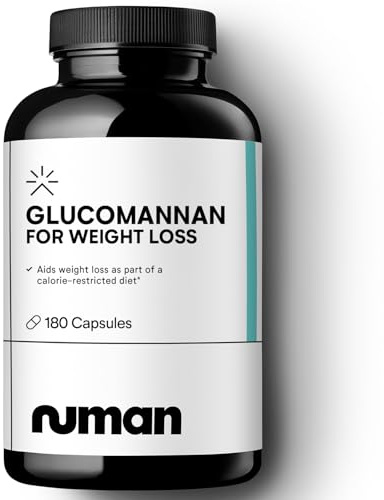 Numan Glucomannan for Weight Loss Support – Feel Full & Reduce Appetite, Glucomannan Capsules 1000mg per Serving | Natural Fibre from Konjac Root, Vegan-Friendly | 180 Capsules | Made in The UK