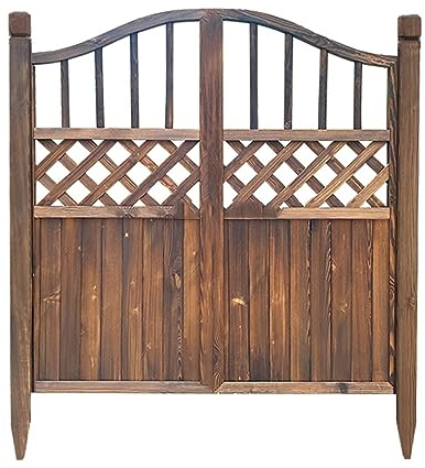 XLIHAWY Gartentore Im Freien, Karbonisiert Vintage Holztüren, Freistehend Holzzauntrennwand Für Zuhause Hof Drinnen (Farbe : B, Größe : 43x45in)