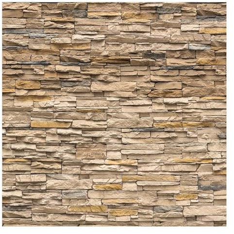 Bilderwelten Fototapete Steinoptik 336cm x 336cm Modern Stein-Wand Steintapete Beige Vliestapete Tapete Wanddeko Ideen Wohnzimmer Schlafzimmer Küche