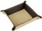 modamoda de - K01 - Dekoschale Taschenleerer Ablage aus Echtleder 16x16x4 cm, Farbe:Creme