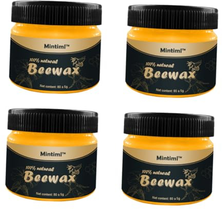 Cabilock 4Pc Cire De Polissage Naturelle Bois De Construction Cire Résistante À L'Usure Buzzywaxx Cire De Sol Cire D'Abeille Cire D'Abeille Cire De Polissage Pour Meubles Nettoyage Ménager