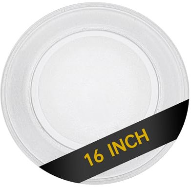 Rotaglass 16 Microwave Glass Turntable Plate, 16 / 40.6cm Microwave Tray Replacement Glass Plate, Glass Tray Replacement for LG, GE, Magic Chef, Hotpoint, Panasonic, Kenmore, etc