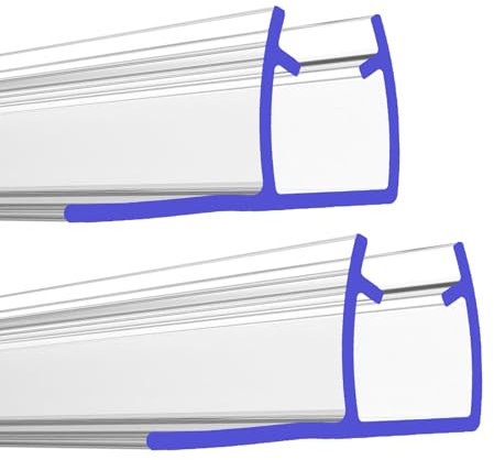 PRIOstahl Duschdichtung Dichtung mit Gummilippe Dichtungsprofil - 2 x Transparente Duschtürdichtung für Glasstärke: 8 mm Länge: 1 Meter Wasserabweiser für Duschtüren Glastüren Duschwand Bad