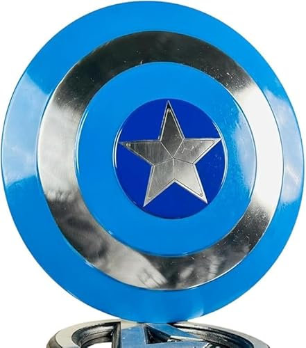Captain America Schild | Marvel Legend Steve Rogers Schild | Comic Super-Soldier Rollenspiel Metallschild | Dekorativer Schild für Cosplay, Display & Sammler Blau