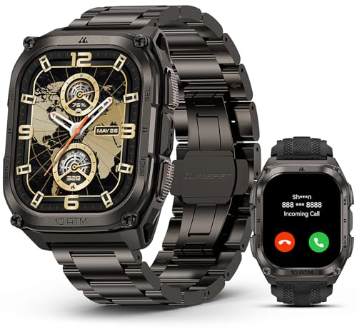 KOSPET TANK M4 Special Edition Smart Watch for Men, GPS & Offline Maps | 1.96'' AMOLED, 45M Freediving/Scuba/Gauge Dive, Rugged Stainless Steel, Heart Rate/Sleep Monitor, Walkie Talkies, Android iOS