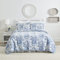 Laura Ashley Home – Queen-Bettwäsche-Set, wendbare Baumwoll-Bettwäsche mit passenden Kissenbezügen, leichte Heimdekoration für alle Jahreszeiten (Bedford Delft Blue, Queen)