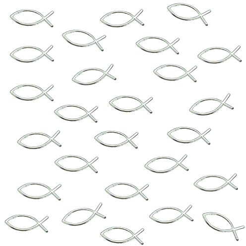 25 x Fische in Silber für Kommunion Taufe als Deko Streuteile Tischdeko Streudeko