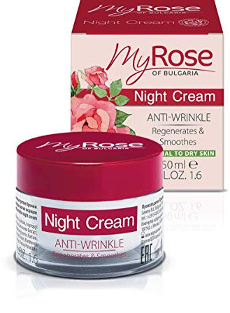My Rose of Bulgaria Anti-wrinkle Night Cream with Hyaluronic acid, Rosa Damascena extract, vitamins A & E 50ml Paraben free by Lavena My Rose