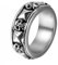 JewelryWe Schmuck Herren-Ring, Gotik Totenkopf Schädel Pyramide, Edelstahl, Schwarz Silber - Größe 71