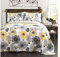 Lush Decor Leah Wende-Bettwäsche-Set mit Blumenmuster, 3-teilig, Full/Queen-Size, Gelb und Grau, Bezauberndes Blumen-Bettwäsche-Set, große blühende Aquarell-Blumen