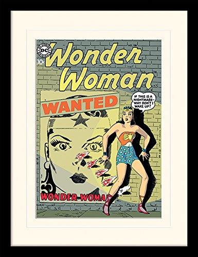 Pyramid International MP11262P-PL Wonder Woman (Wanted) montiert und gerahmt, Mounted 250 GSM Paperwrap MDF, Mehrfarbig, 44 x 33 x 4 cm