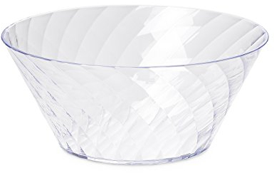 Omada Design Ensaladera diámetro 26 cm en acrílico con efecto diamante, fácilmente apilable y apta para lavavajillas, Diamond Line