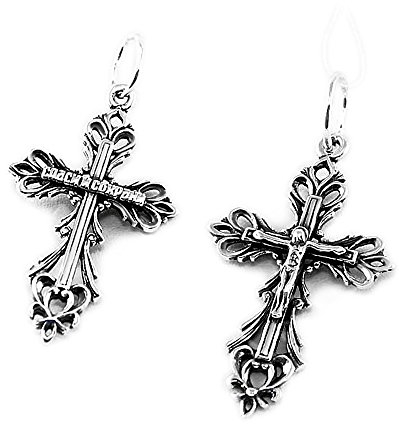 NKlaus Kettenanhänger Jesus Kreuz 925 Silber Orthodoxe Anhänger Glaubenssymbol K36