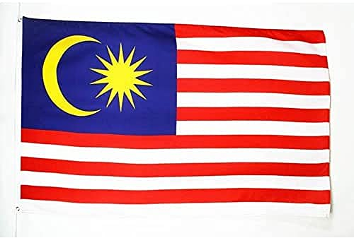 AZ FLAG - Bandera Malasia - 150x90 cm - Bandera Malasio 100% Poliéster ligero Con Ojales de Metal integrados - 80g